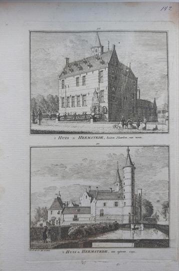 301-302 / Huis te Heemstede buiten Haarlem Gravurw 18e eeuw beschikbaar voor biedingen