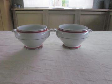 2 Ikea witte soepterrines met handgrepen D20cm H12cm. beschikbaar voor biedingen