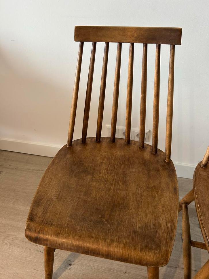 Antieke Franse stoelen - set van 2, Huis en Inrichting, Stoelen, Gebruikt, Twee, Hout, Bruin, Ophalen