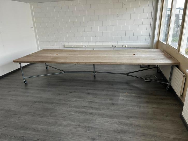 Groot Steigerhouten Bureau, Huis en Inrichting, Tafels | Eettafels, Gebruikt, 150 tot 200 cm, 200 cm of meer, Vier personen, Rechthoekig