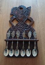 Indonesisch lepelrek met verzilverde lepels Douwe Egberts, Ophalen of Verzenden