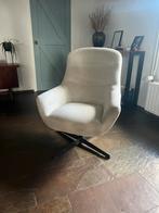 Crème Draai Fauteuil - Stof, Huis en Inrichting, Stoelen, Ophalen, Gebruikt, Wit, Eén