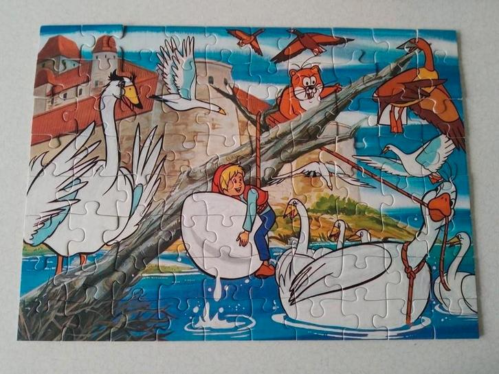 Nils Holgersson zwaneneieren puzzel 80st COMPLEET, Kinderen en Baby's, Speelgoed | Kinderpuzzels, Gebruikt, 6 jaar of ouder, Meer dan 50 stukjes
