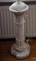 Vintage retro albast natuursteen sokkel zuil bewerkt 60cm, Ophalen, Zo goed als nieuw