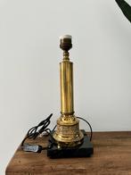 Messing lamp met zwarte marmere voet, Ophalen of Verzenden, Zo goed als nieuw, Minder dan 50 cm