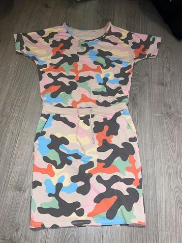 Dames multicolor camouflage print sweater dress mt M beschikbaar voor biedingen