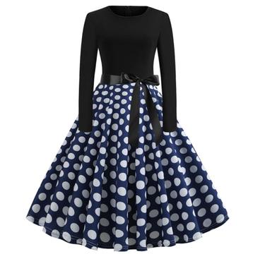 Blauw zwarte stippen jurk rockabilly retro dames jurkje beschikbaar voor biedingen