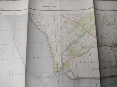 8 A Woldendorp Wybelsum Termunten Heveskes Plattegrond 1961, Antiek en Kunst, Kunst | Litho's en Zeefdrukken, Ophalen of Verzenden