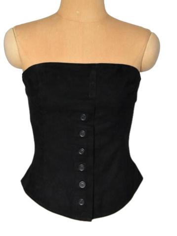 NIEUWE PAUW sexy suède bustier, strapless top, bruin, Mt. S