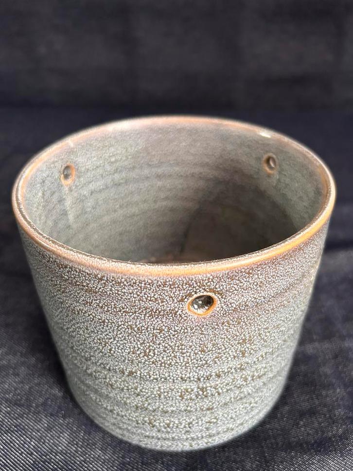 Hangpot Bloempot Keramiek Grijs, Tuin en Terras, Bloempotten, Zo goed als nieuw, Aardewerk, Binnen, Balkon, Tuin, Minder dan 40 cm