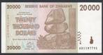 Zimbabwe 20.000 Dollars 2008 Harare, Verzenden, Zimbabwe, Los biljet