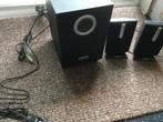 labtec multimedia 2x speakers + subwoofer voor pc laptop, Computers en Software, Pc speakers, Ophalen of Verzenden, Audiokanaal 2.1