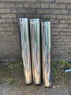 3 x 100cm dubbelwandige kachel pijpen, Doe-het-zelf en Verbouw, Buizen en Afvoer, Ophalen, Nieuw, Rvs, Minder dan 2 meter