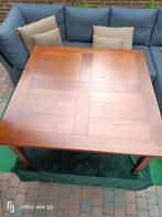 Klassieke vintage salontafel met 2 lade + 2 plateaus, Ophalen of Verzenden