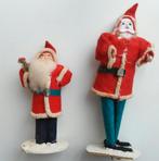 2 antieke Ertsgebergte Kerstmannetjes vilt composit katoen, Ophalen of Verzenden, Gebruikt