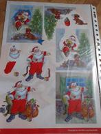 k58 KE32 kerstman hondje knipvel, Hobby en Vrije tijd, Kaarten | Zelf maken, Ophalen of Verzenden, Nieuw, Kerst, Knipvel