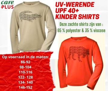 Care Plus UV-werende kinder shirt Oranje