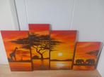 Canvas schilderij safari 4 luik, Ophalen, Minder dan 50 cm, Gebruikt, Schilderij