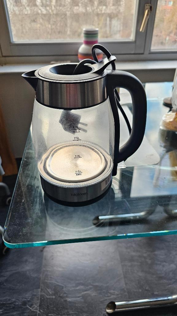 Blokker Glazen waterkoker met ledverlichting, nieuw, Huis en Inrichting, Keuken | Potten en Pannen, Nieuw, Overige typen, Glas