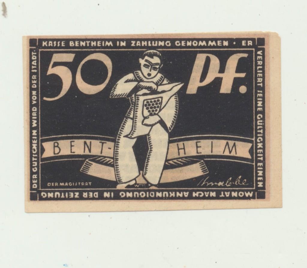 D060 Notgeld Bad Bentheim 1914-1924, Postzegels en Munten, Verzenden, Duitsland, Los biljet