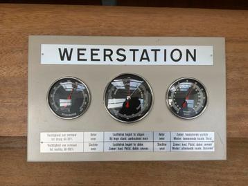 Industriëel Vintage Buiten Zwaar metalen Weerstation beschikbaar voor biedingen