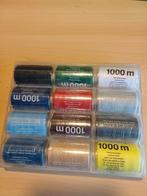 12 rollen gekleurd naaigaren - 1000m per rol, Hobby en Vrije tijd, Naaien en Fournituren, Ophalen of Verzenden, Nieuw, Garen of Naald(en)