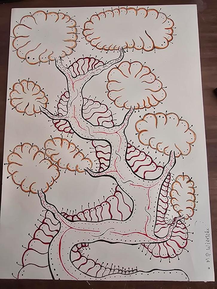 Abstracte Kunst op A3 Papier, Antiek en Kunst, Kunst | Tekeningen en Foto's, Ophalen of Verzenden