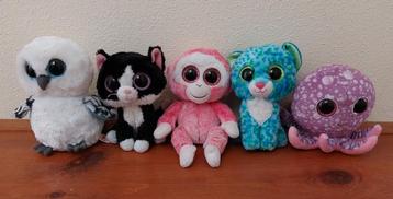 5 originele TY Beanie BOO  knuffels 18 cm