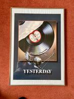 Beatles Yesterday Poster Ingelijst achter glas 70x100 cm., Ophalen