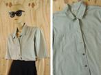 Vintage denim blouse grijs / groen maat 38 | 378, Groen, Maat 38/40 (M), Vintage, Zo goed als nieuw