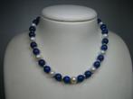 Antiek Parel Collier met Lapis Lazuli uit ca.1928, Verzenden, Goud, Ketting, Met edelsteen