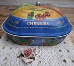 Vintage Italiaans cake blik, kers, aardbei, pruim, abrikoos, Ophalen of Verzenden, Gebruikt, Overige, Overige merken