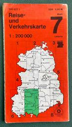 Oud DDR wegenkaart, Verkehrskarte 1980, Leipzig, Gelezen, Ophalen of Verzenden, Landkaart, Duitsland