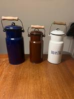 Vintage Emaille Melkbussen Set, Antiek en Kunst, Ophalen of Verzenden