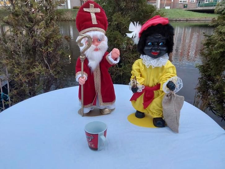 Vintage Sinterklaas pop en Zwarte Piet Pop Set is zeldzaam, Diversen, Sinterklaas, Gebruikt, Ophalen of Verzenden