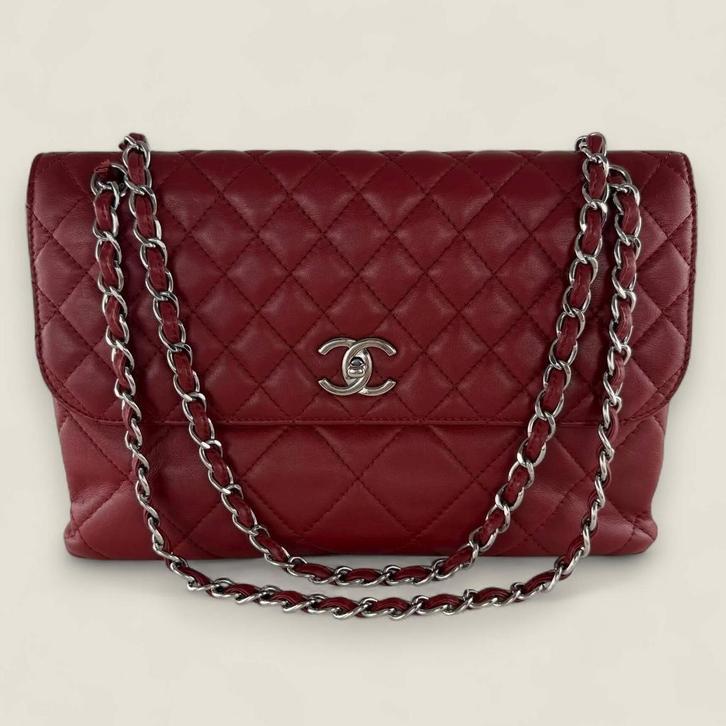 Chanel jumbo quilted flap bag, Sieraden, Tassen en Uiterlijk, Tassen | Schoudertassen, Gebruikt, Overige merken, Rood, Leer, Ophalen of Verzenden