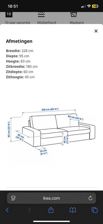 Ikea Kivik 3-zitsbank met lounge - afbeelding 4