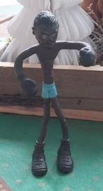 Vintage Buigzaam Figuurtje Bokser (donker)., Ophalen of Verzenden, Gebruikt