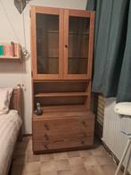 Licht eiken vitrinekast, Huis en Inrichting, Kasten | Vitrinekasten, Ophalen, Gebruikt, Eikenhout, Licht bruin eiken