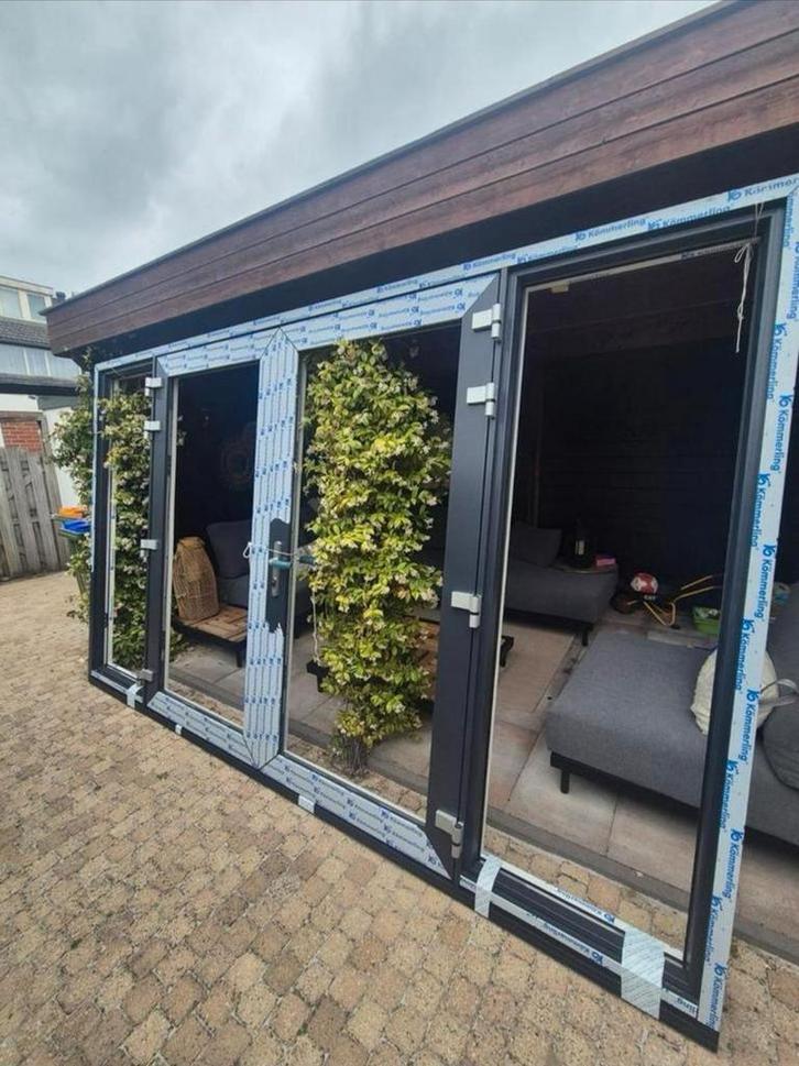 Openslaande deur met zijlichten Tuindeuren Dubbeledeur, Doe-het-zelf en Verbouw, Kozijnen en Schuifpuien, Nieuw, Schuifpui, Aluminium