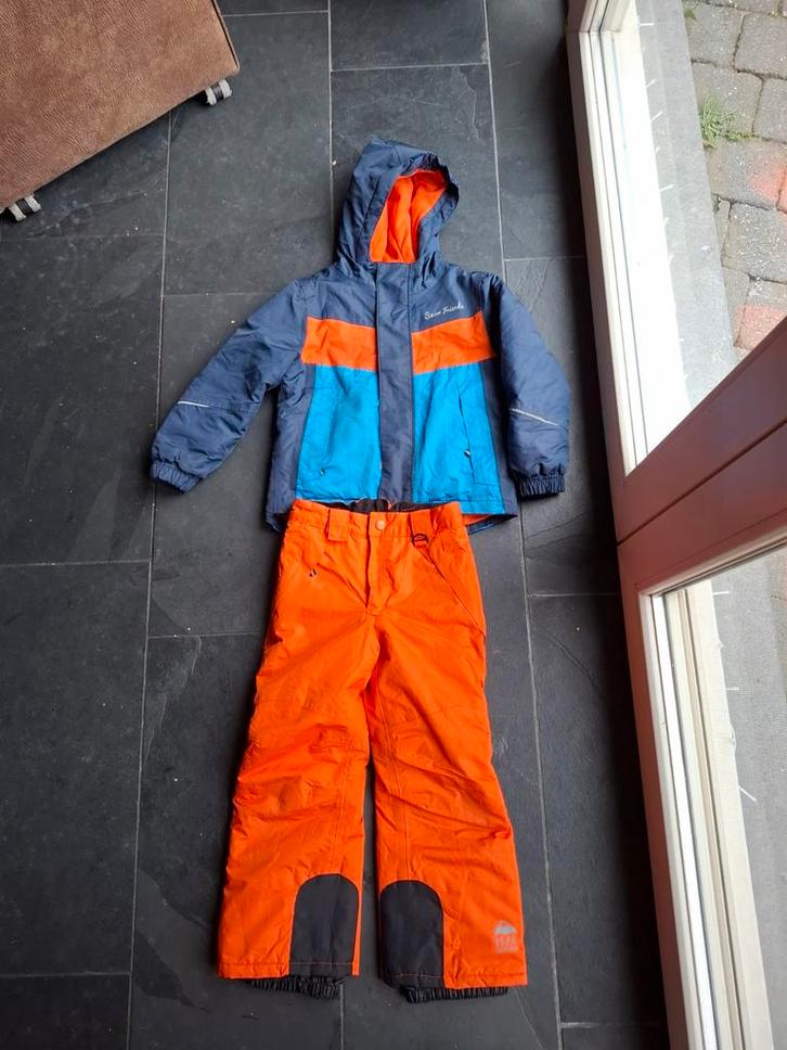 Ski jas en broek - winterset 110-116 blauw oranje zgan, Kinderen en Baby's, Kinderkleding | Maat 110, Zo goed als nieuw, Jongen of Meisje