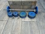 Halterset staal/gietijzer 70 kg 120cm barbell, Ophalen, Gebruikt, Benen, Halterset