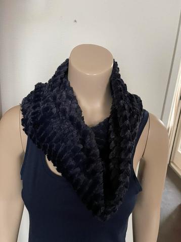 Nieuw fluffy colsjaal navy donkerblauw col sjaal one size beschikbaar voor biedingen