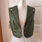 Groen vest met borduursel Mt 42 oktoberfeest Bavaria loden, Carnaval, Bavaria Loden, Maat 42/44 (L), Ophalen of Verzenden