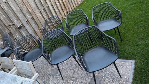 Kuipstoel tuinstoel Webbing zwart 6 stuks, Tuin en Terras, Tuinstoelen, Zo goed als nieuw, Ophalen