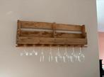 Rek wijnglazen / boeken steigerhout, Ophalen, Zo goed als nieuw