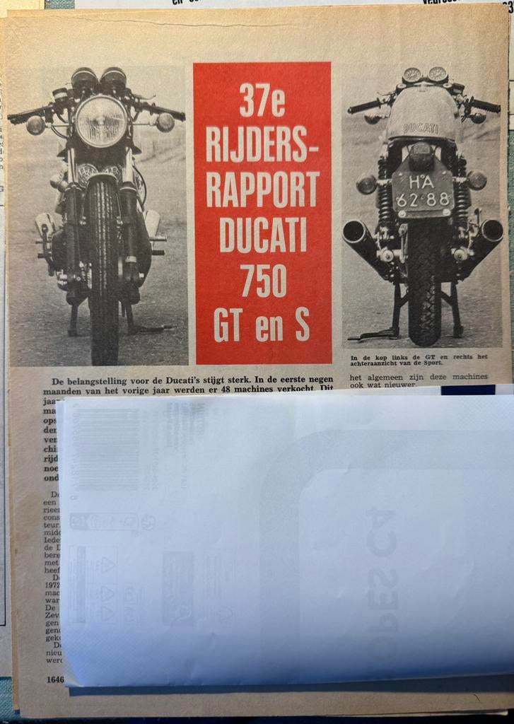 Rijdersrapport Ducati 750GT en 750S, Verzenden, Zo goed als nieuw, Auto's