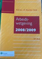 Arbeidswetgeving 2008/2009, Boeken, Ophalen, Nieuw, HBO, Prof. mr. I.P. Asscher-Vonk