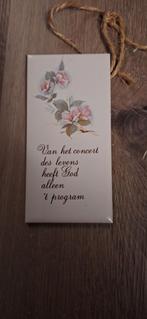 Vintage Tekstbordje met Bloemmotief, Antiek en Kunst, Antiek | Wandborden en Tegels, Ophalen of Verzenden