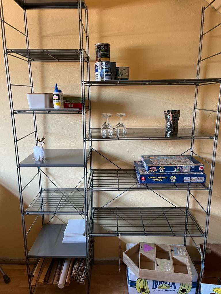 Vintage wandmeubel / stellingkast, Niels Gammelgaard, Huis en Inrichting, Kasten | Wandmeubels, Ophalen, Gebruikt, 100 tot 150 cm